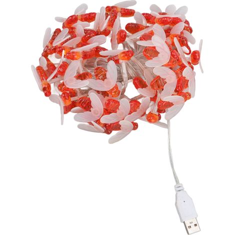 Guirlande lumineuse étanche à 50 LED en forme d'abeille, alimentation USB, mini-lumières décoratives pour les fêtes de Noël (1/5)