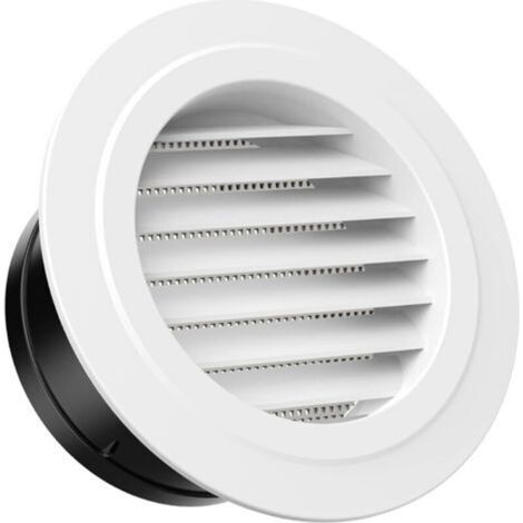 125mm Grille de Ventilation en Plastique Aeration Ronde avec Moustiquaire Grille pour Intérieur et Extérieur Entrées et Sorties d'air Murales et de Plafond