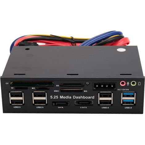5,25-Zoll-USB-3.0-Frontpanel-PC-USB-3.0/2.0-Hub mit E-SATA-Kartenleser (1/5)