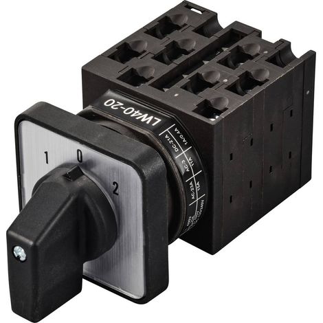 TRU COMPONENTS TC-LW40-20 D404/4A48I Interruttore a camme 20 A 690 V 2 x 45 ° Nero, Grigio 1 pz.