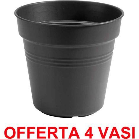 OFFERTA 4 VASO GREEN BASICS GROWPOT 17CM LIVING BLACK ELHO