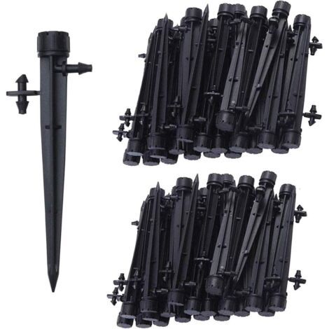 Csparkv – Lot de 100 émetteurs d'irrigation goutte à goutte 360° – Débit réglable 0-70 L/H – 8 trous pour tube 1/4 (4-7mm) – Pour jardins et potagers - 100pcs (1/5)
