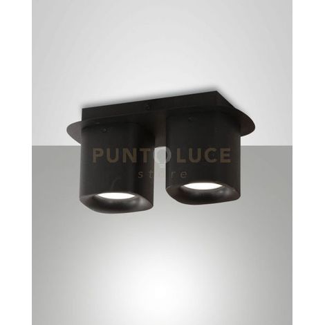 SMOOTH SPOT NERO 2 LUCI ATTACCO GU10 IP20 IN ALLUMINIO