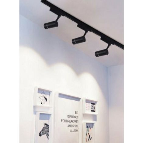 Trade Shop - Proyector De Carril Luz 30w Led Cob Luz 6500k 3000k 4000k Negro Foco F30w-07h -