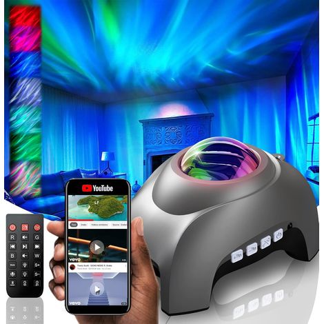 Projecteur Ciel Etoile & Aurore Boréale - Veilleuse Enfant + Télécommande - Decoration Chambre Bébé Lampe Plafond Galaxie Planetarium Jeu de Lumiere Deco Nuit