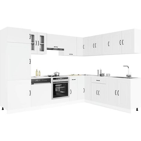 14-tlg. Küchenschrank-Set Kalmar Weiß Holzwerkstoff (1/5)