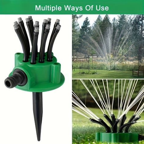 Arroseur Automatique 360° à Têtes Multiples, Système d'Irrigation par Aspersion pour Jardin, Pelouse et Fleurs (1/5)