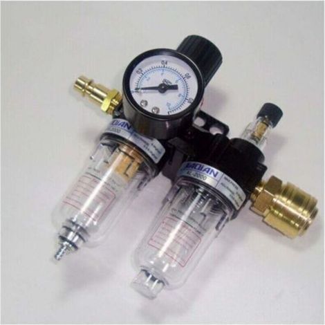 Kompressorfilter und -regler, 1/4"-Luftdruckreglerfilter, Öl-Wasser-Abscheider, Druckluftwerkzeug, Zweianschluss-Filterregler