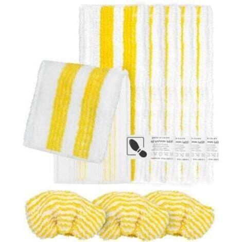 Lot de 9 chiffons en microfibre compatibles avec Kärcher  SC2, SC3, SC4, SC5 nettoyeur vapeur, Kit d'accessoires de nettoyeur vapeur lavable(6 lingettes+3 Bonnettes)