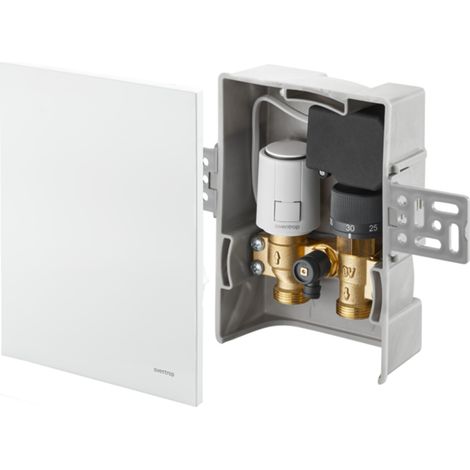 OVENTROP Unibox T-RTL R-Tronic Regulación de temperatura ambiente y de retorno limitador de temperatura de retorno interno, plástico blanco, 1022737