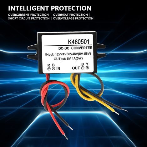Module d'alimentation abaisseur de tension DC-DC 12V/24V/36V/48V vers 5V 1A (1/5)
