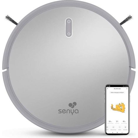 Aspirateur Robot Laveur, connecté en WiFi et Programmable Via Application/télécommande, 2000Pa, 120mins pour Tapis et sols durs, Silencieux 60 DB, idéal pour Poils… (1/5)