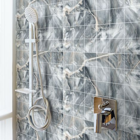 Sticker Mural Carrelage adhésif Cuisine Salle de Bain - 30 STICKERS CARRELAGES MARBRE DE BELLAGIO - 30stickers15x15cm (1/5)