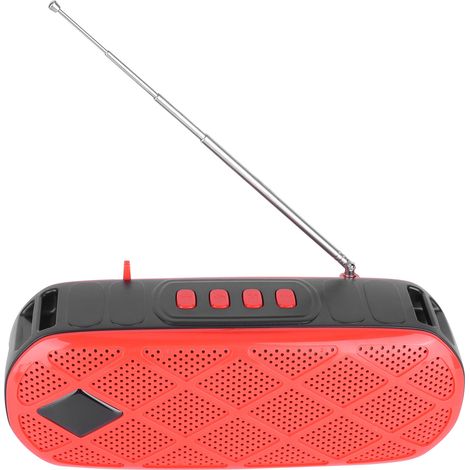 Enceinte Bluetooth portable solaire d'extérieur avec lampe torche et radio FM (rouge)
