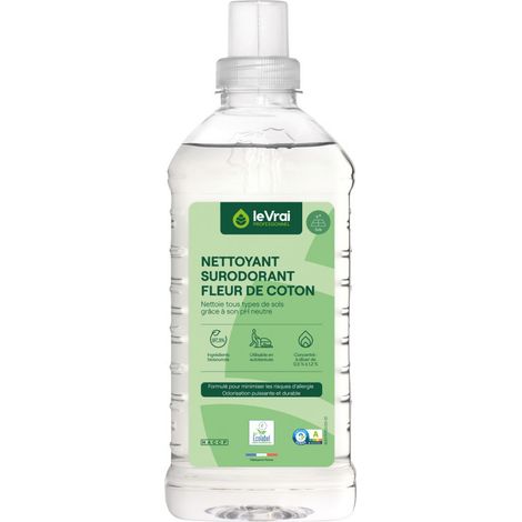 Detergente ultra concentrato per pavimenti profumati Fiore di cotone Ecolabel, 1L