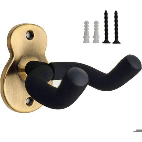 Support Mural pour Guitare, Lot de 2 Crochets Sécurisés pour Guitares Électriques et Acoustiques (Bronze) (1/4)