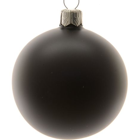 Box Da 6 Palline Di Natale Opaca Nero D. 8 Cm (1/2)