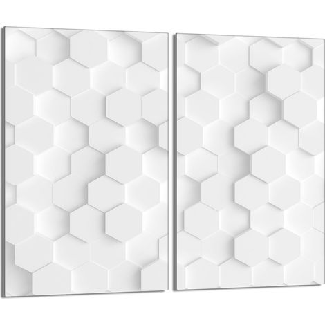 Plaque de protection en verre pour poêle 2x30x52 Blanc (1/5)