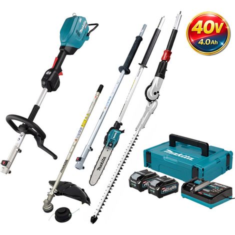 MAKITA Pack Outil Multifonctions 40V UX01G + Rallonge + Coupe-herbe + Perche élagueuse + Taille-haies + 2 batt 4Ah + Coffret (1/5)