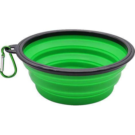 Tragbare Hundeschüssel, Zusammenklappbares Design, Multifunktionale Verwendung, grün, 1500ML (1/2)