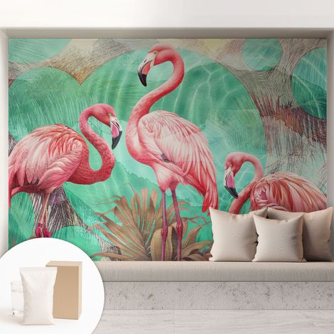 Papier peint intissé avec imprimé installation simple qualité excellente sans désordre - Colle incluse gratuite Oiseaux exotiques 208x146 cm (1/5)