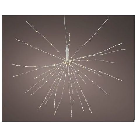 Kaemingk RAMO32FILI Lumineo Sagoma Luminosa Natalizia 256 MicroLED 8 Giochi di Luce Bianco Caldo Alimentazione Rete Esterno colore Silver