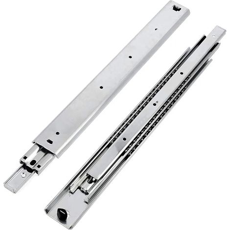 Coulisses de tiroir GTV H53, extension totale, 53,9 x 300 mm, acier galvanisé de 2 mm d'épaisseur, coulisse à rouleaux télescopique, guidage à billes, système de rails, capacité de charge jusqu'à 100  (1/5)