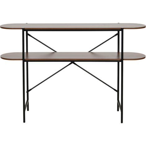 Console en bois et métal L120cm - Bois foncé - Janna (1/5)