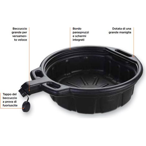 CONTENITORE VASCA SCARICO RECUPERO RACCOLTA OLIO AUTO MOTO 16LT GROZ
