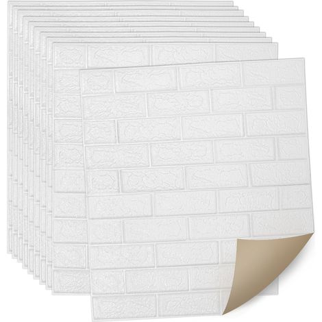 Randaco 20 Stück 3D Wandpaneele selbstklebend Weiß PE-Schaum 77x70cm