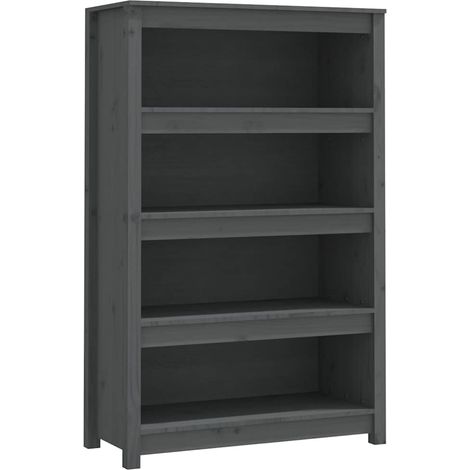 Maison Exclusive - Estantería madera maciza de pino gris 80x35x12 (1/5)