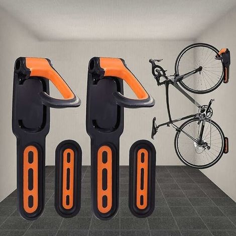 BelleRise - Support mural pour vélos avec revêtement en caoutchouc, 2 supports pour vélos, usage intérieur et extérieur, par DEBUNS (1/5)