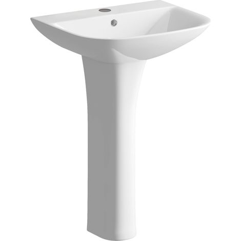 Signature Aztec Basin and Full Pedestal 560mm Wide - 1 Tap Hole (1/3)