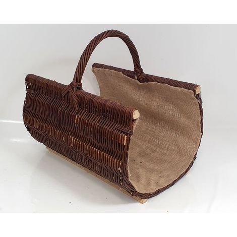 Brennholzkorb mit Jute braun klein Brennholzkorb