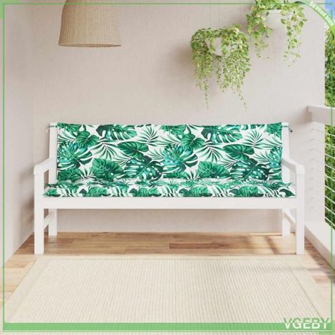 379098 Coussins de banc de jardin lot de 2 motif de feuilles (1/5)