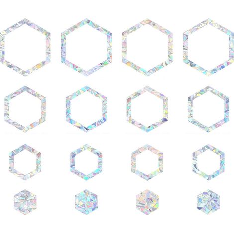 Film Pvc Prisme Arc-En-Ciel - Autocollant Fenêtre Anti-Oiseaux Sans Colle - Décoration Lumineuse Intérieur Et Extérieur - Lot De 1 (1/5)