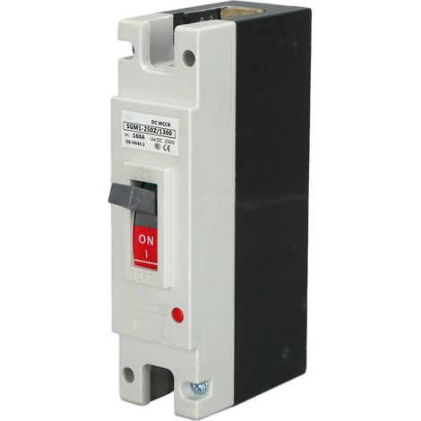 Disjoncteur monophasé CC, boîtier moulé, MCCB, interrupteur pour batterie solaire 250 V 160 A pour énergie éolienne