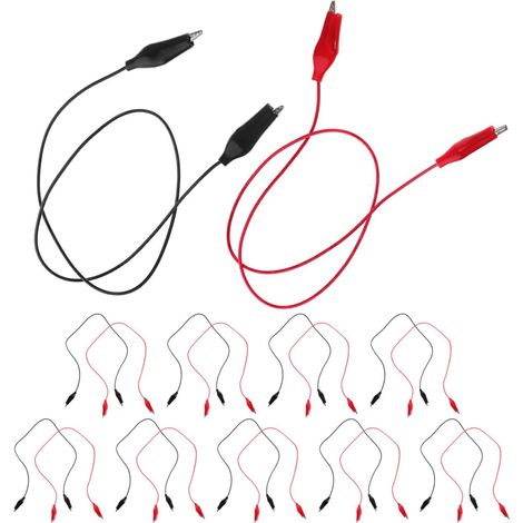 Lot de 20 Pinces Crocodile Double Tête avec Protection Isolante en Pvc et Cuivre, Courant Stable pour Travaux de Laboratoire et Apprentissage Électronique (1/5)
