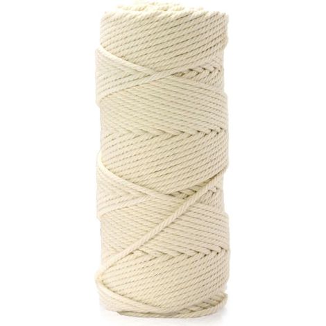 Corde à roulade, ficelle de cuisine, fil alimentaire, corde à saucisse, ficelle de boucherie, ficelle à rôtir, 140m, 200g, coton écru