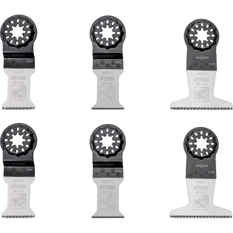 STIER Starlock Multitool Sägeblätter Holz 6-tlg  Set Sägeblätter für Holz  Tauchsägeblatt  Endurance-Sägeblatt Bi-Metall mit geschränkter Holzverzahnung (1/5)