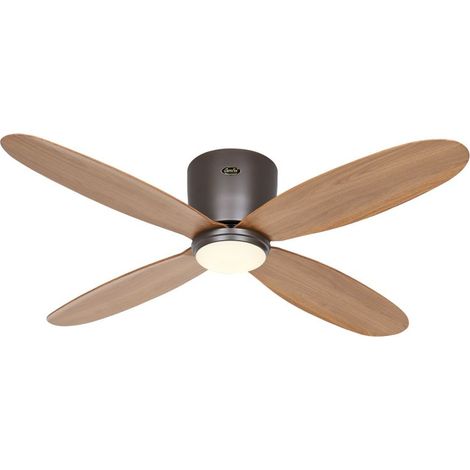 Ventilador de techo ECO PLANO II 112 bronce - roble natural WiFi con luz
