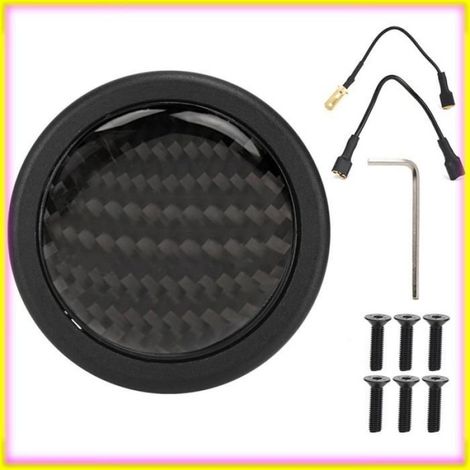 Kit de bouton poussoir de klaxon en Fiber de carbone, pièces modifiées pour volant de voiture automobile (1/4)
