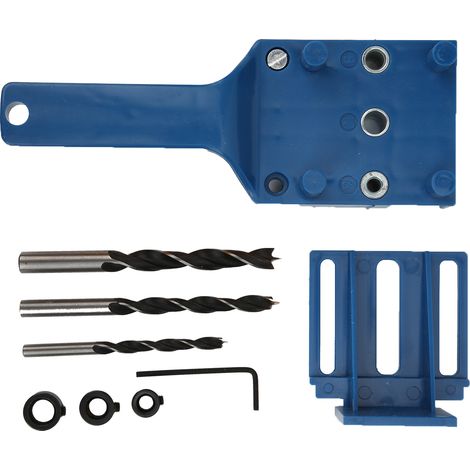 8 Pièces/Set Guide de Perçage pour Menuiserie, Gabarit de Percage et Positionnement pour Assemblages Bois (1/5)