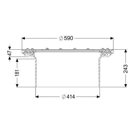 - Rallonge H : 234 mm, avec bride et contre-bride