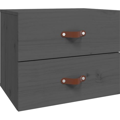 Maison Exclusive - Mesita de noche de pared gris 50x36x40 cm (1/5)