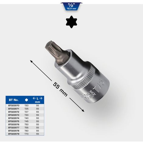 1/2&quot Torx-Bit-Stecknuss, 55 mm lang, T40 (1/5)