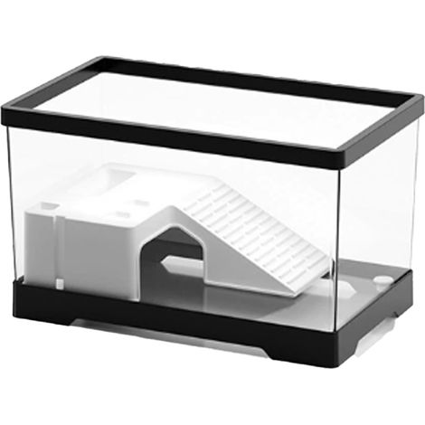 Aquarium pour tortues DOLITY avec drainage par le bas, idéal pour débuter en décoration intérieure, grand format noir.