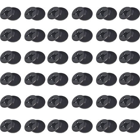 Juego de botones de fijación para mosquiteras, ventanas, tragaluces, no requiere perforación (36 piezas, negro) (1/5)