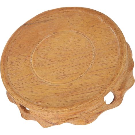Socle Déco en Bois pour Théière - Support Vintage Sculpté Élégant - Plateau Cadeau Maison - 10x2.5cm (1/5)