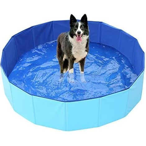 Piscine pour Chien Bassin de Baignade Animaux de Compagnies Pliable Bain Baignoire pour Grand pour Chien Baignoire en PVC Resistant d'Été Extérieur ou Intérieur (80 x20cm) (1/5)